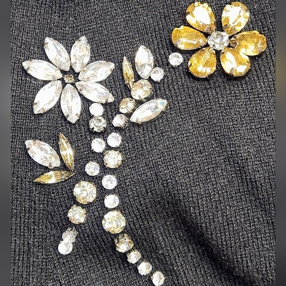 Kate Spade Black Embellished Broch Button Down Cardigan On Pointe Size S - Picture 4 of 12